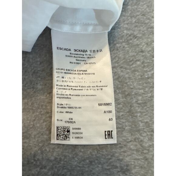 Escada White Fringe Trimmed Shift Dress - size 10 (40) - Picture 9 of 11